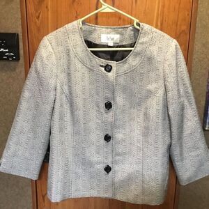 NWOT. LeSuit Brand Women’s Size 16 Suit Blazer/Jacket in Black and White Print